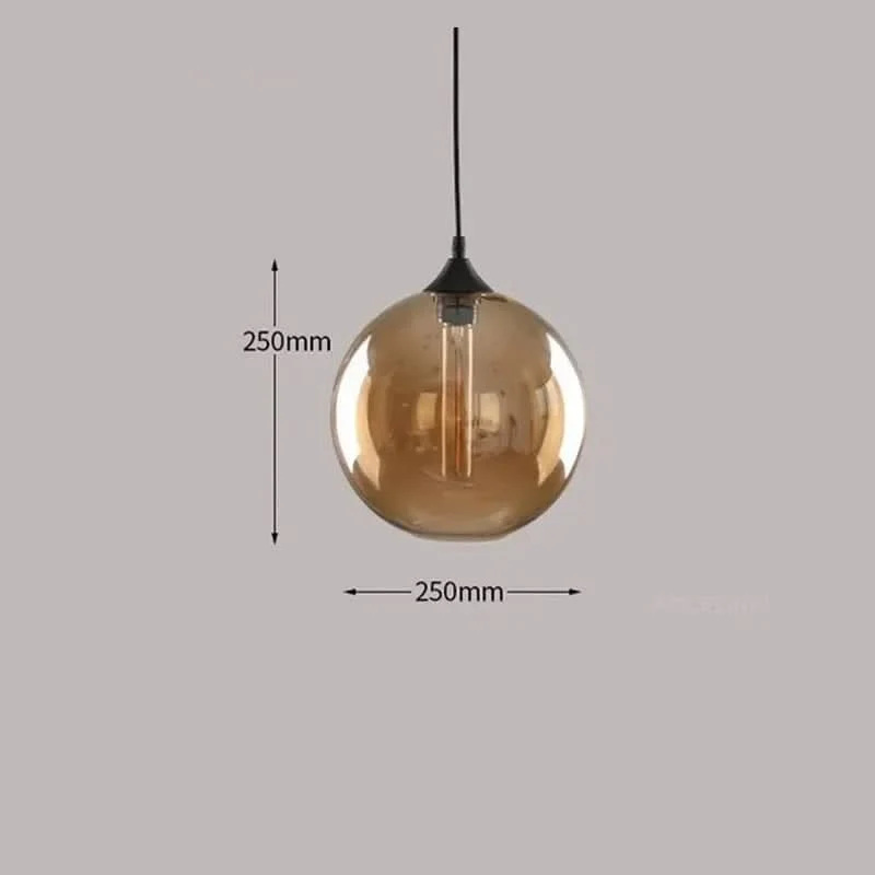 Hängelampe mit Weltraum-Design und bernsteinfarbenem Glas – Stella