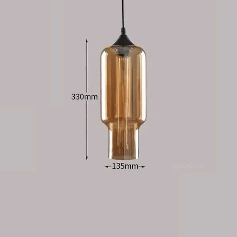 Hängelampe mit Weltraum-Design und bernsteinfarbenem Glas – Stella