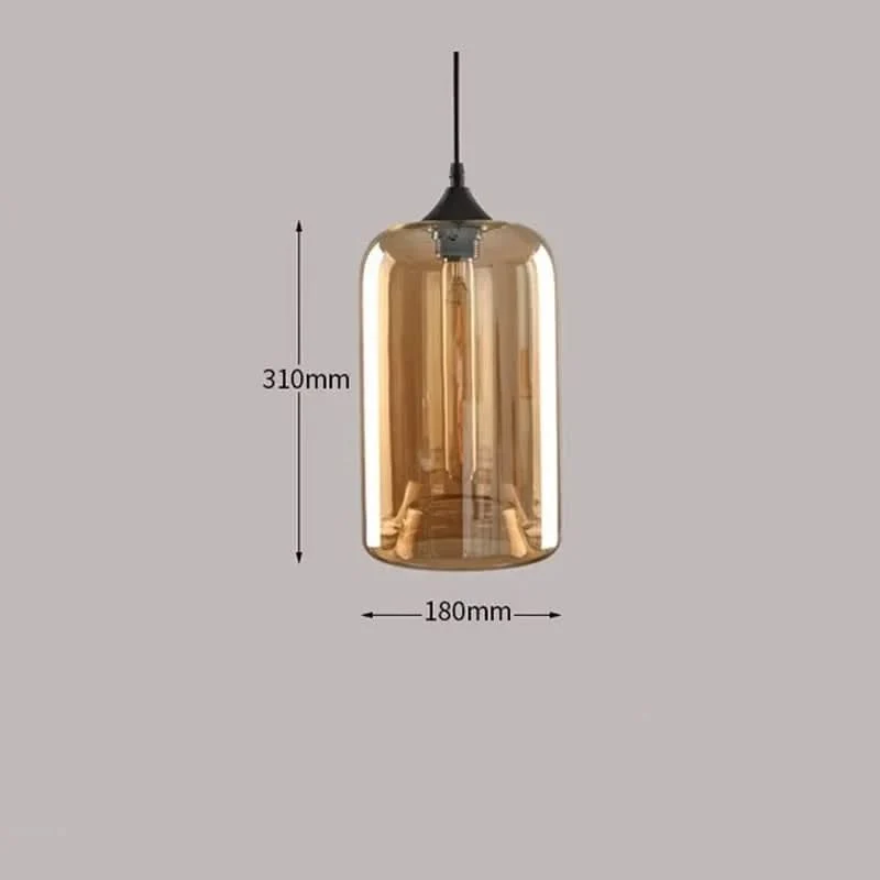 Hängelampe mit Weltraum-Design und bernsteinfarbenem Glas – Stella