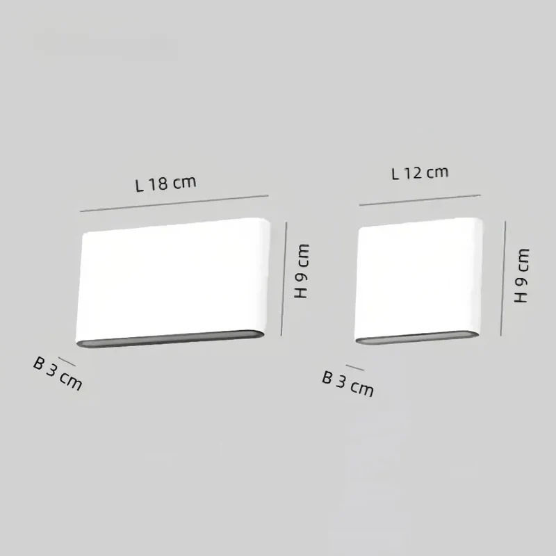 Flache LED Wandleuchte für Treppenhaus, Modernes Design aus Metall