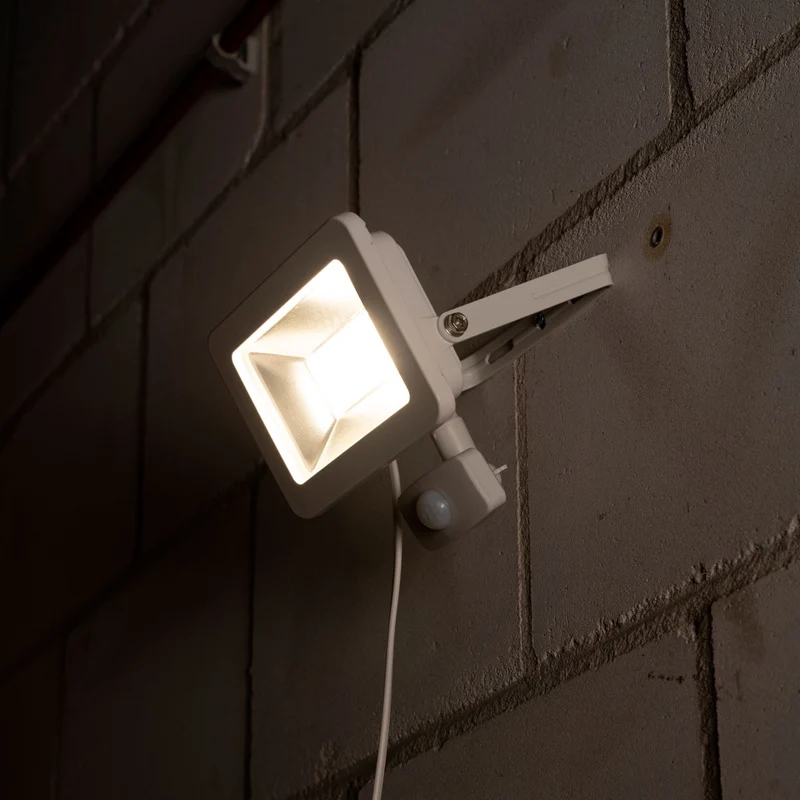 LED-Außenstrahler mit Bewegungsmelder weiß 30 Watt neutralweiß IP44 - LED's Light