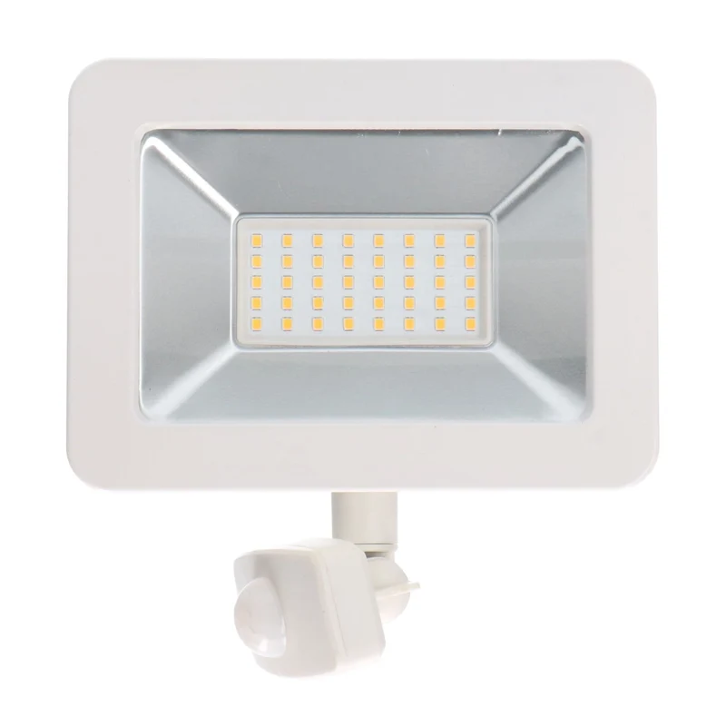 LED-Außenstrahler mit Bewegungsmelder weiß 30 Watt neutralweiß IP44 - LED's Light