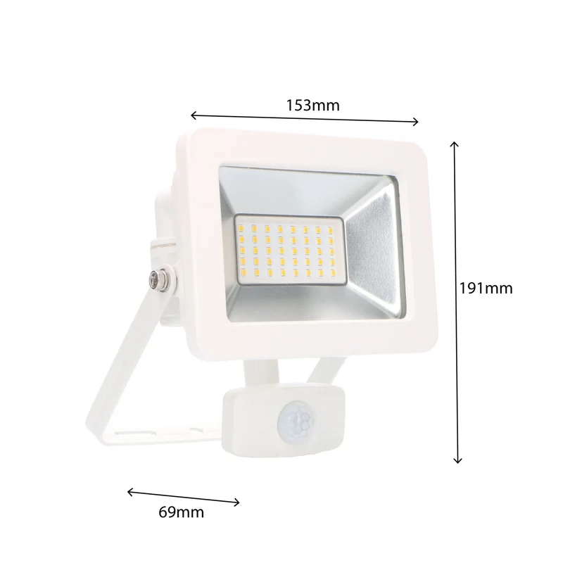 LED-Außenstrahler mit Bewegungsmelder weiß 30 Watt neutralweiß IP44 - LED's Light