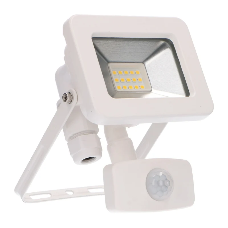 LED-Außenstrahler mit Bewegungsmelder weiß 10 Watt neutralweiß IP44 - LED's Light