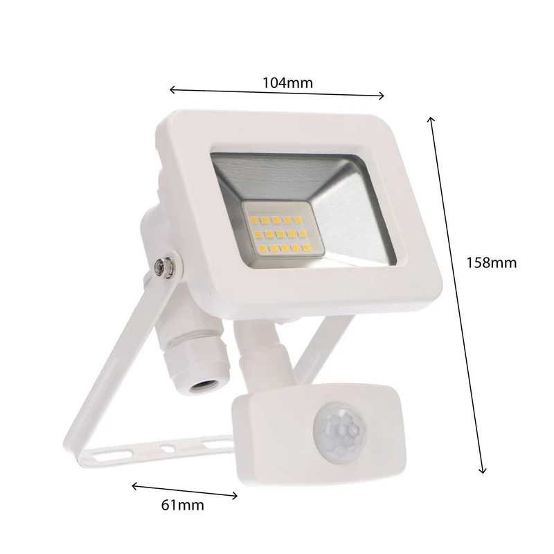 LED-Außenstrahler mit Bewegungsmelder weiß 10 Watt neutralweiß IP44 - LED's Light