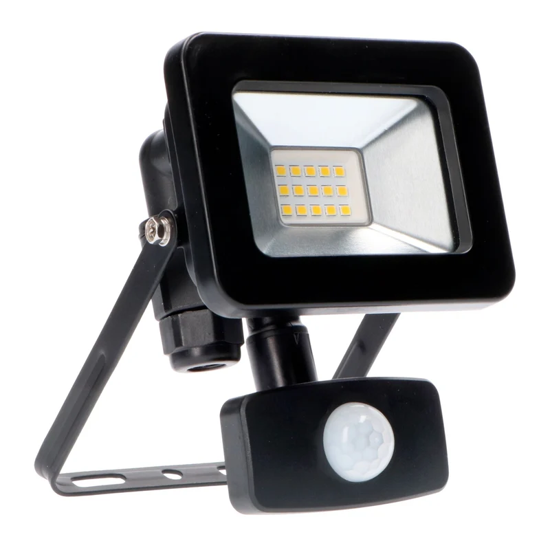 LED's Light Floodlight 1100 - Mit Licht- und Bewegungssensor - Innen & Außen - 10W - Schwarz