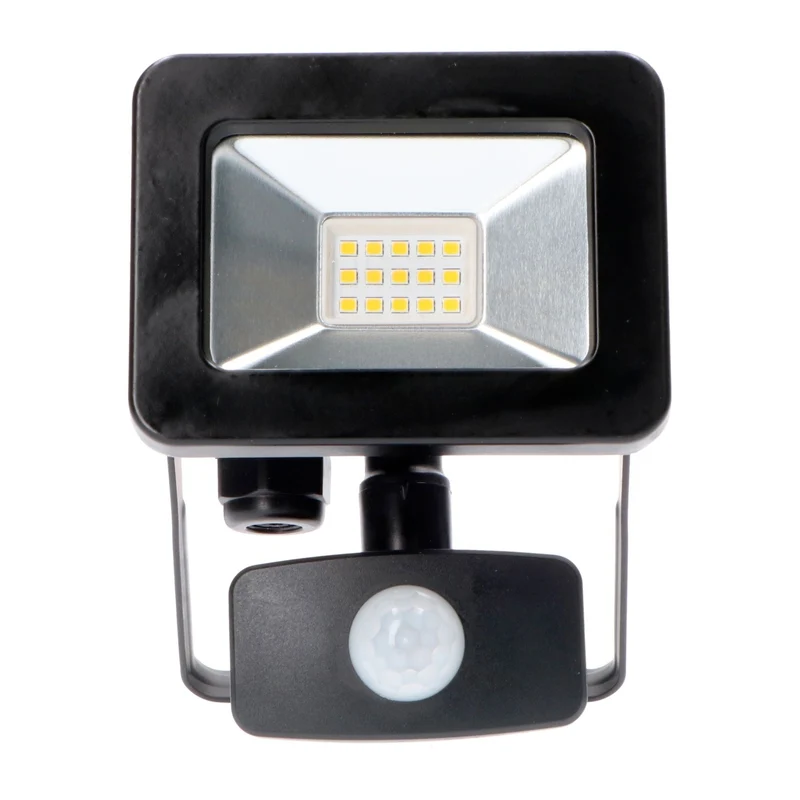LED's Light Floodlight 1100 - Mit Licht- und Bewegungssensor - Innen & Außen - 10W - Schwarz