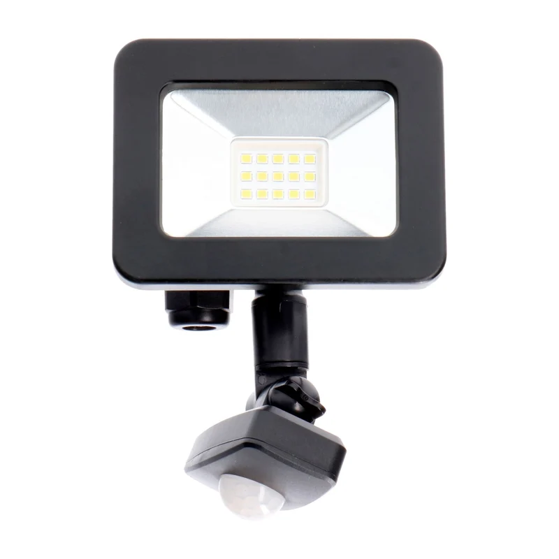 LED's Light Floodlight 1100 - Mit Licht- und Bewegungssensor - Innen & Außen - 10W - Schwarz