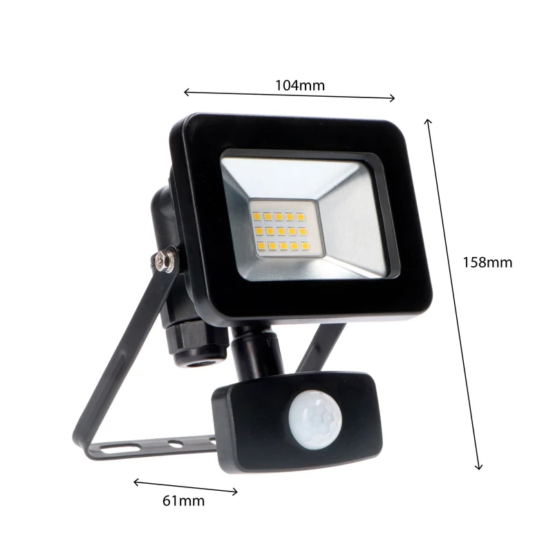 LED's Light Floodlight 1100 - Mit Licht- und Bewegungssensor - Innen & Außen - 10W - Schwarz