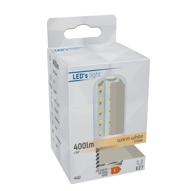 LED Kapsel E27 4W warmweiß Klar CRI97 für beste Farbwiedergabe T30 - LED's Light