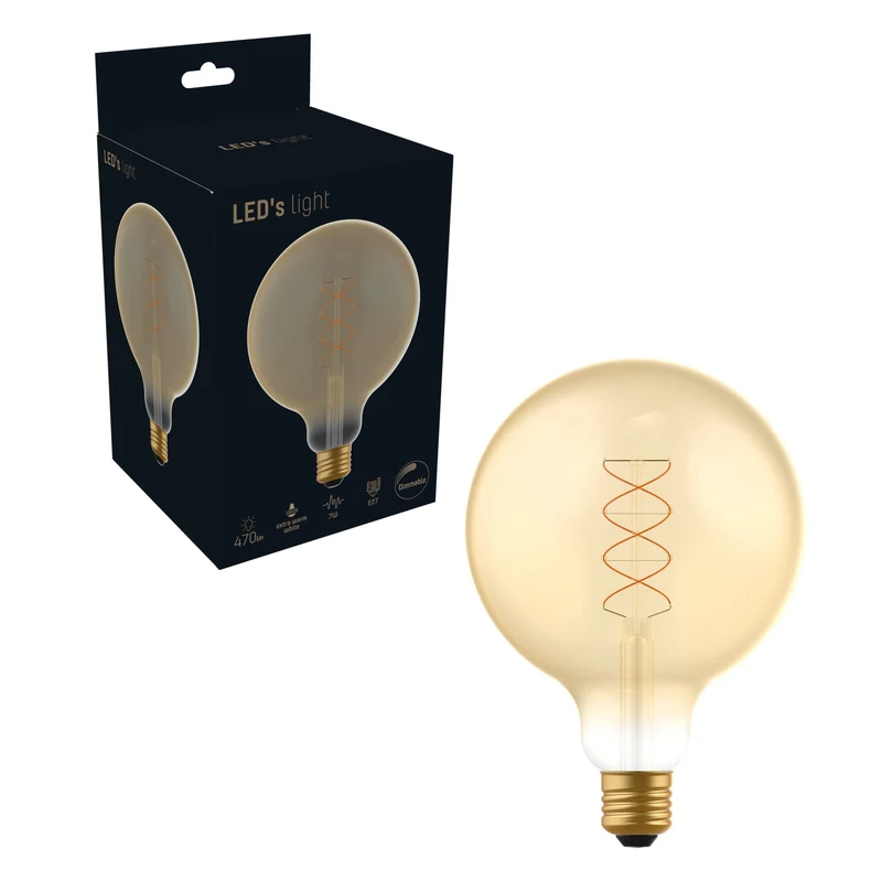 LED Filament XXL-Kugel G125 E27 4W 250lm 1800K Gold dimmbar Deko - DecoDim