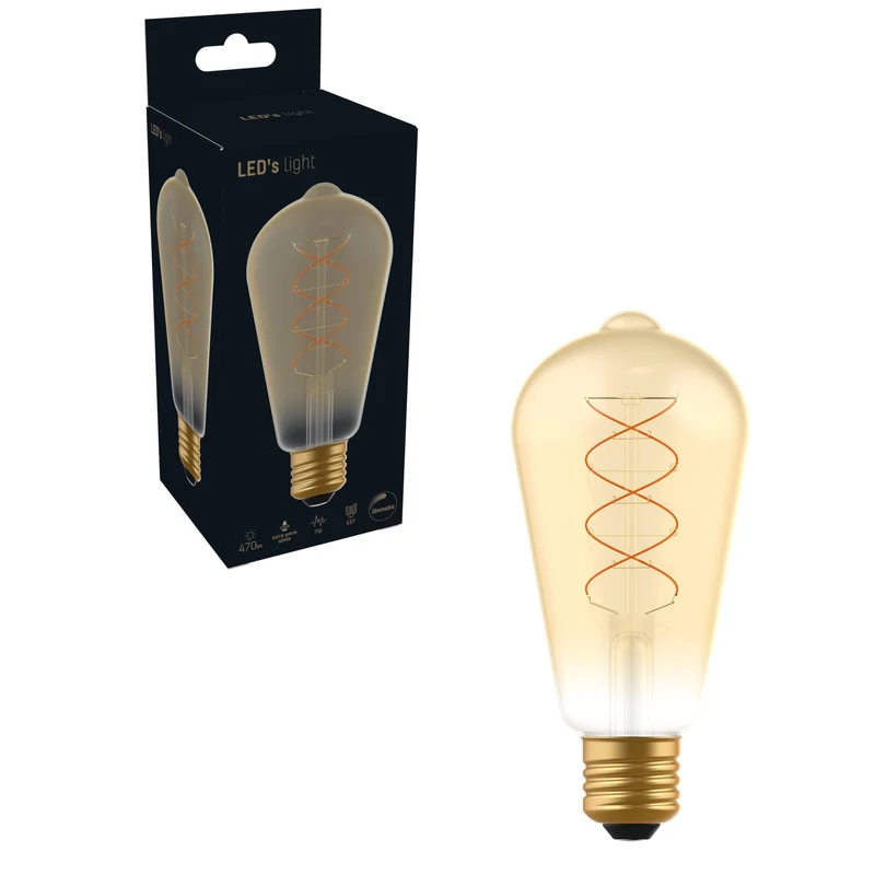 LED Filament Edison ST64 E27 4W 250lm 1800K Gold dimmbar Retro - DecoDim