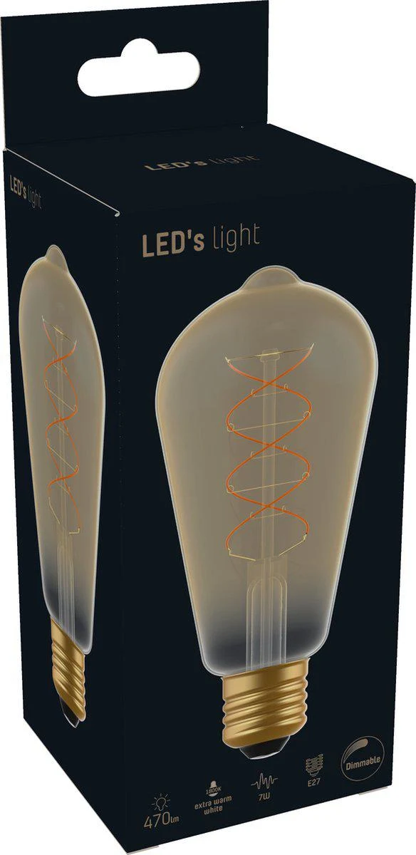 LED Filament Edison ST64 E27 4W 250lm 1800K Gold dimmbar Retro - DecoDim