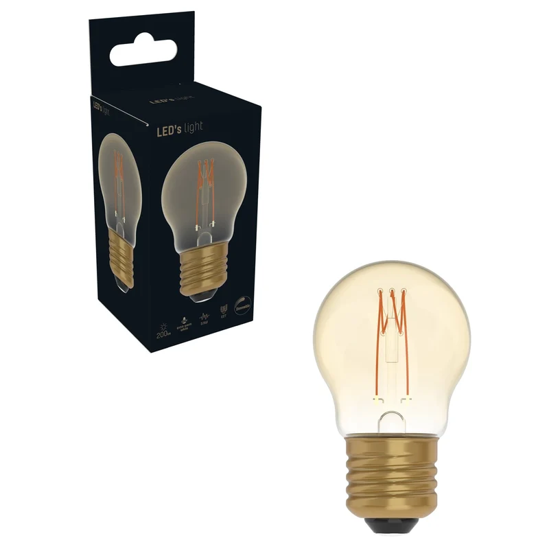 LED Filament Kugel G45 E27 2,5W 136lm 1800K Gold dimmbar Vintage - LED's Light