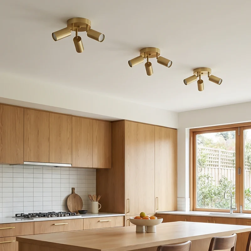 Minimalistische Deckenleuchte Gold Doppel-LED Moderne Eleganz – Laiton
