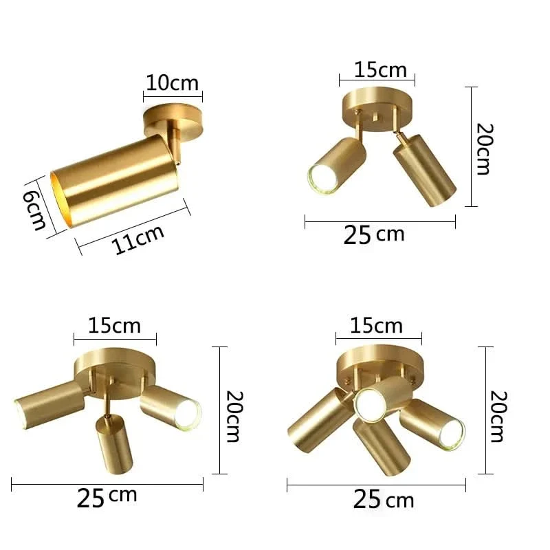 Minimalistische Deckenleuchte Gold Doppel-LED Moderne Eleganz – Laiton