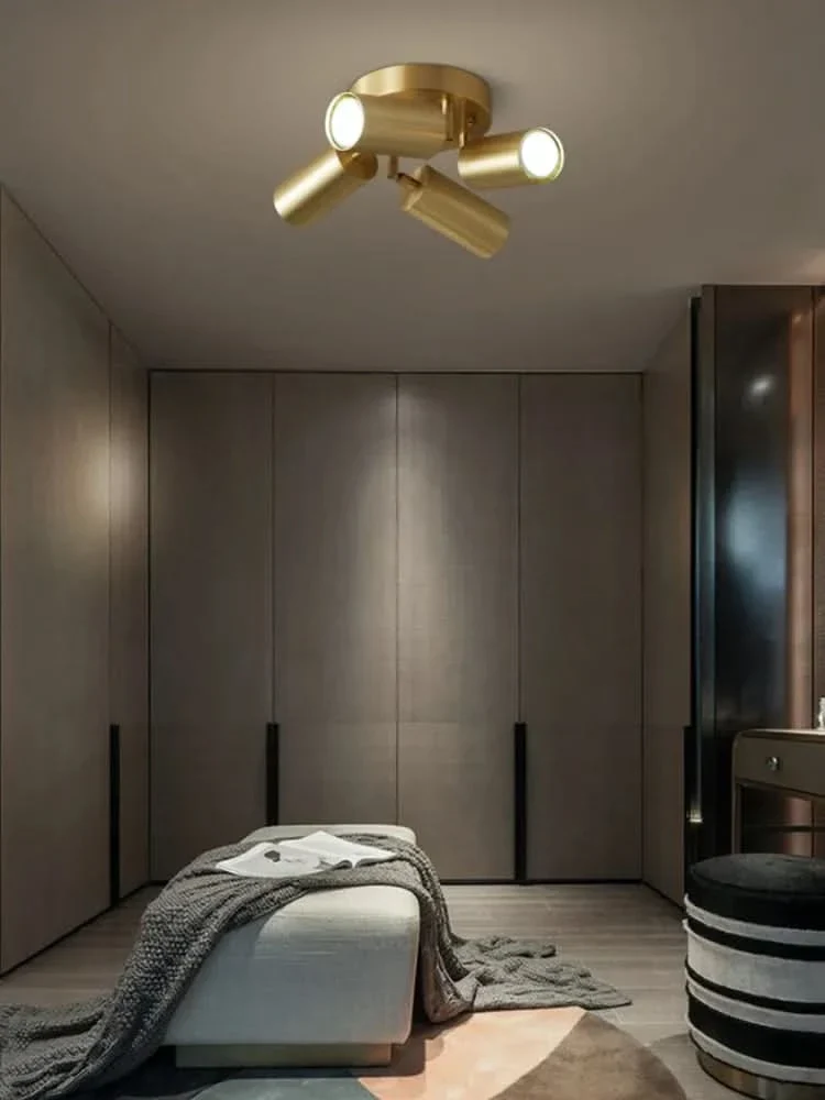 Minimalistische Deckenleuchte Gold Doppel-LED Moderne Eleganz – Laiton