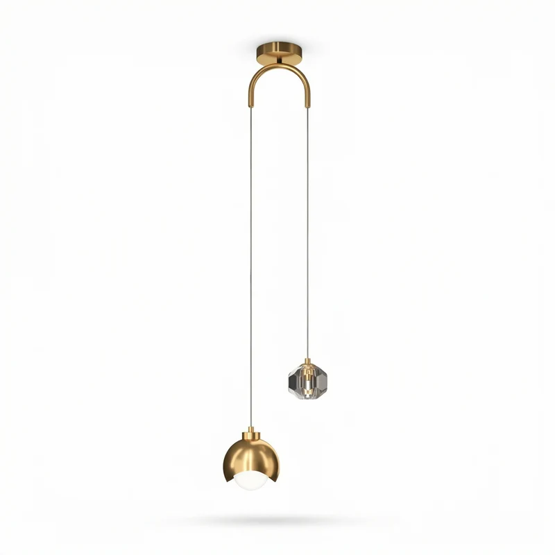 Sanfte Ambiente-Hängelampe Clip Leuchte Gold Nordisches Design – Élégance