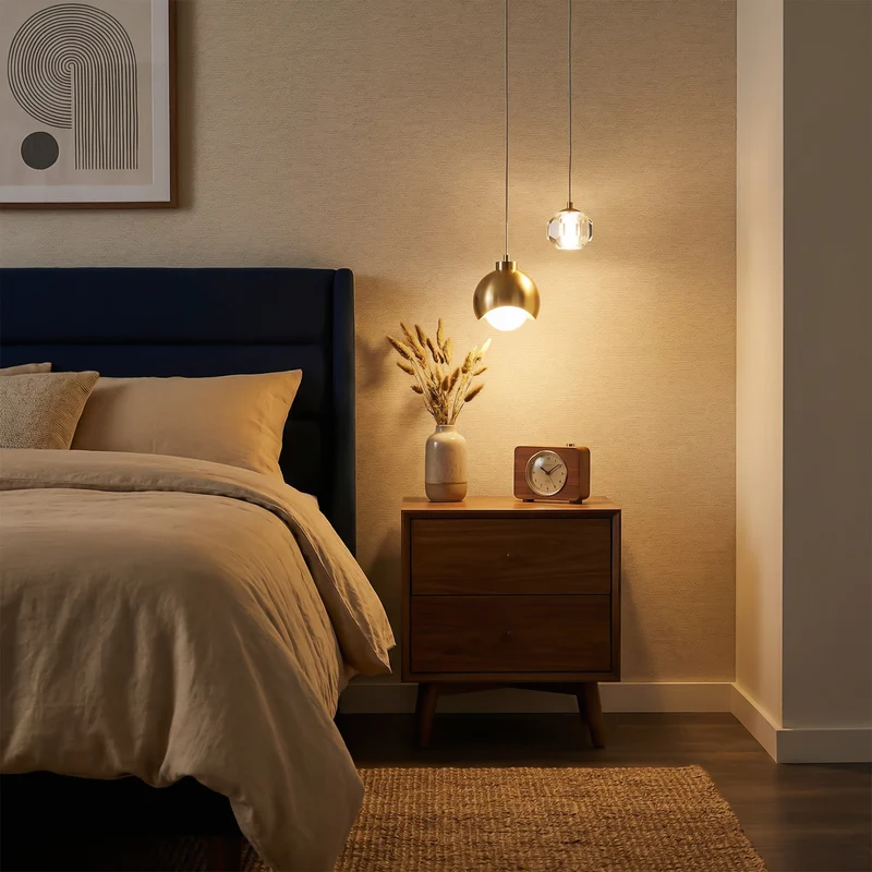 Sanfte Ambiente-Hängelampe Clip Leuchte Gold Nordisches Design – Élégance