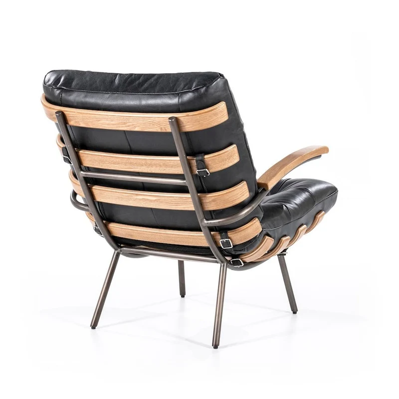 Sessel Bastiaan Java Leder Schwarz - Eleonora