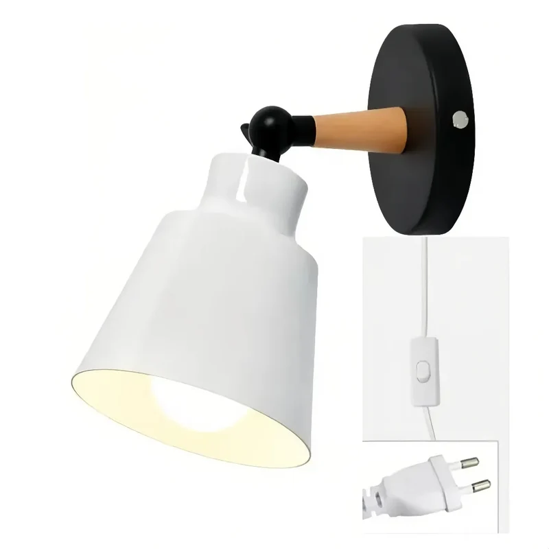 Nordische Wandleuchte mit Kabel dimmbar für Schlafzimmer