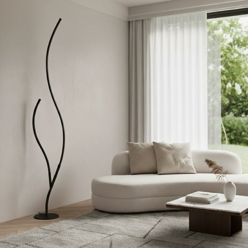 Moderne Stehlampe mit zwei Armen Warme Atmosphäre Langlebig – Duo