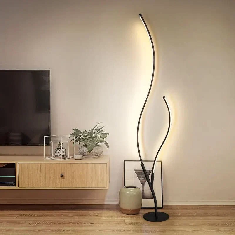 Moderne Stehlampe mit zwei Armen Warme Atmosphäre Langlebig – Duo