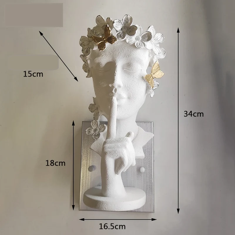 Zeitlose Deko-Wandleuchte aus skulptiertem Harz, eleganter Stil – Luxella