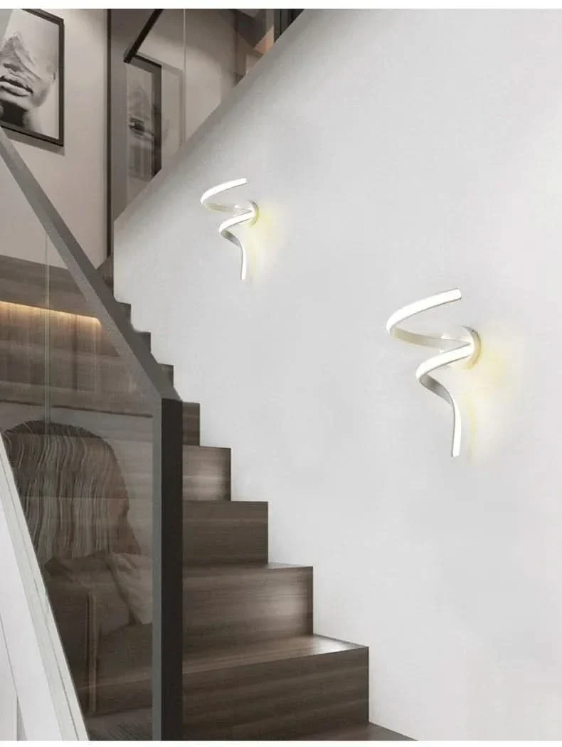 Wandleuchte mit Wirbel-Design Diffuses Licht – Spirale