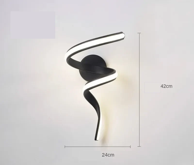 Wandleuchte mit Wirbel-Design Diffuses Licht – Spirale