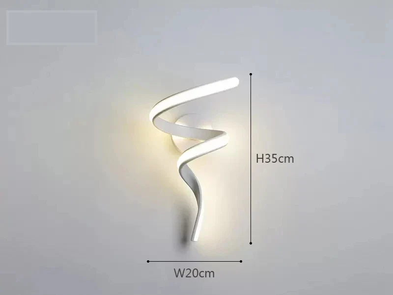 Wandleuchte mit Wirbel-Design Diffuses Licht – Spirale