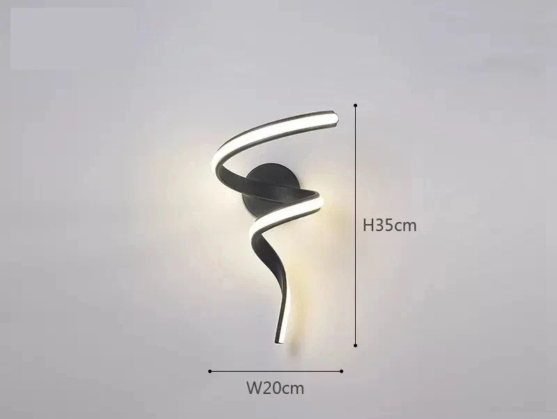Wandleuchte mit Wirbel-Design Diffuses Licht – Spirale