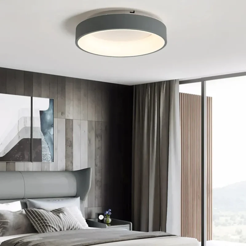 Geschwungene, dimmbare LED-Deckenleuchte in Ringform für Schlafzimmer
