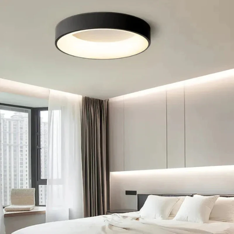 Geschwungene, dimmbare LED-Deckenleuchte in Ringform für Schlafzimmer
