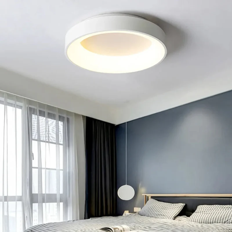 Geschwungene, dimmbare LED-Deckenleuchte in Ringform für Schlafzimmer