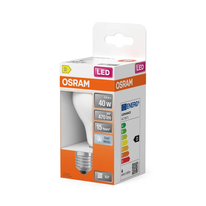 OSRAM Retrofit Classic LED Lampe matt (ex 40W) 4W / 4000K Kaltweiß E27