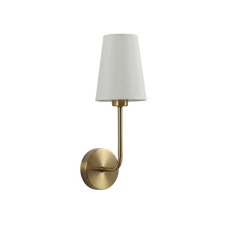 Schicke Wandleuchte Innen mit Leinen-Lampenschirm & goldenem Metall – Lumara