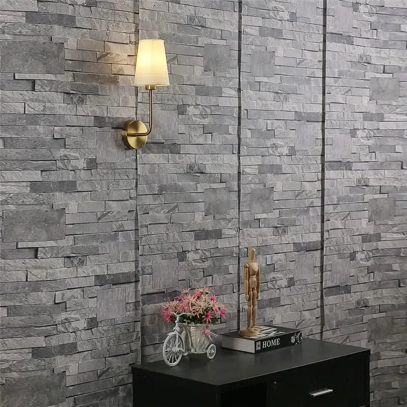 Schicke Wandleuchte Innen mit Leinen-Lampenschirm & goldenem Metall – Lumara