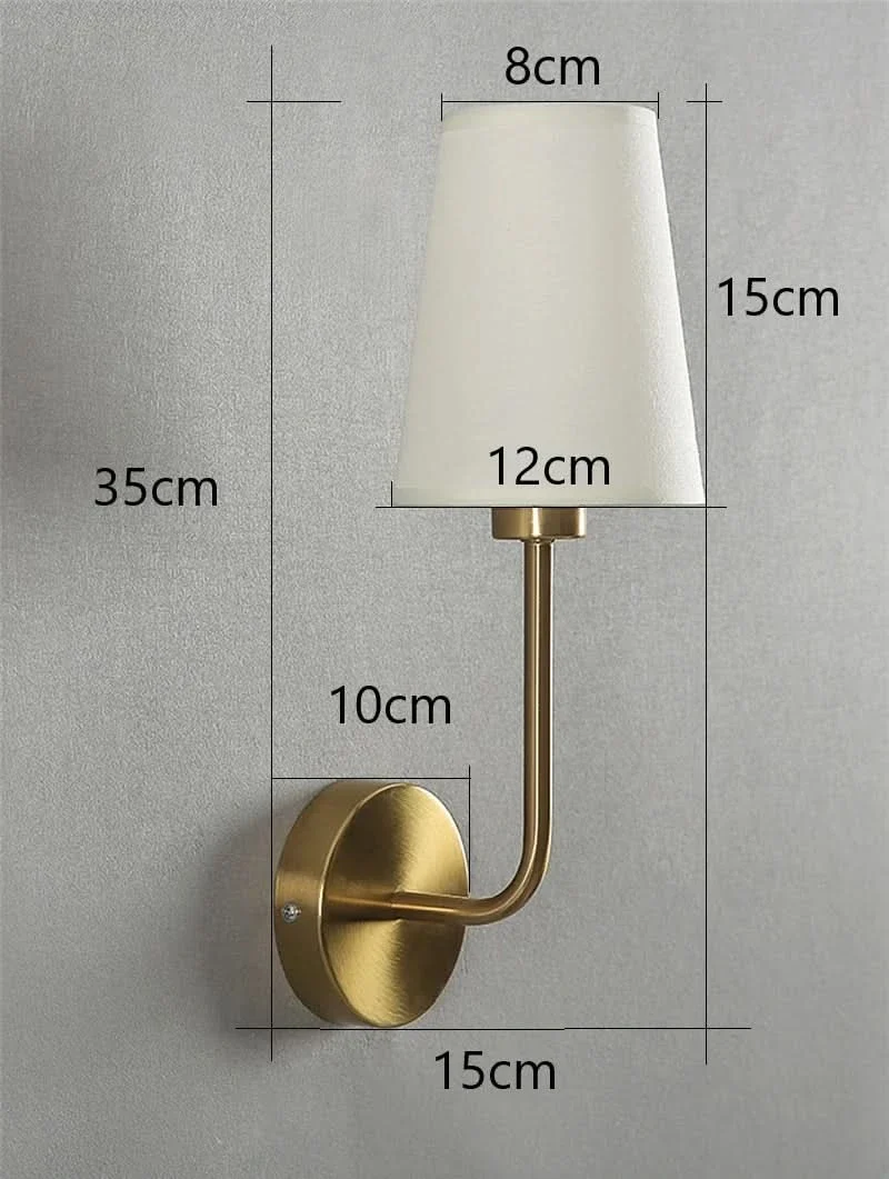 Schicke Wandleuchte Innen mit Leinen-Lampenschirm & goldenem Metall – Lumara