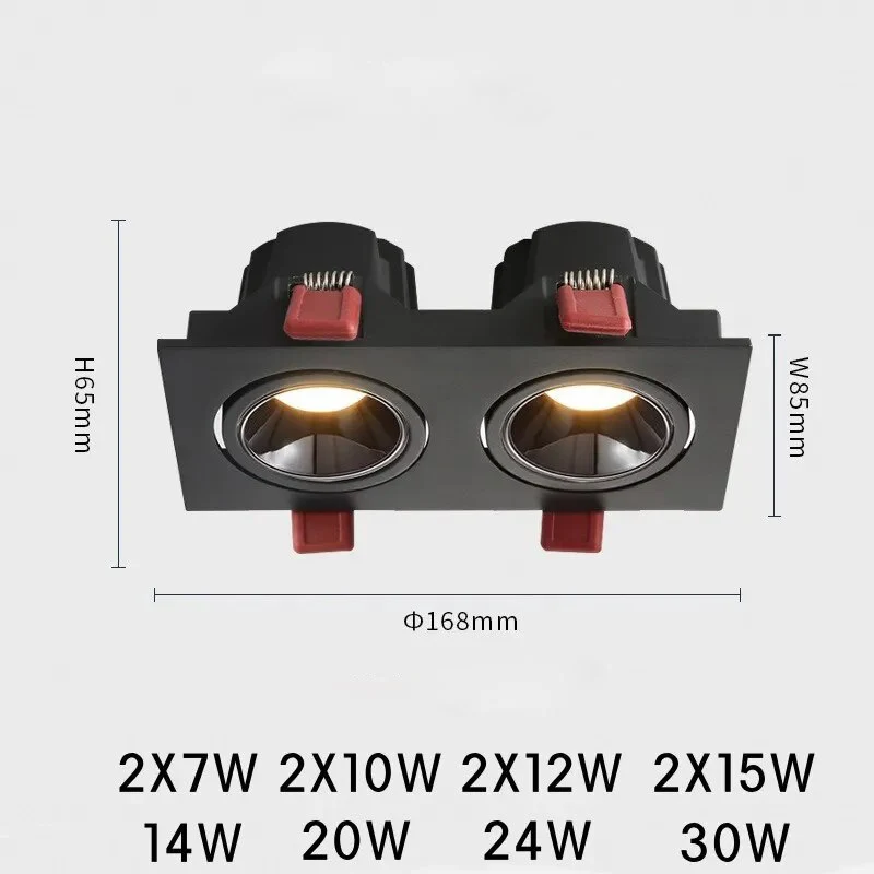 LED-Einbaustrahler Verstellbare Beleuchtung Quadratisches Design – Nik