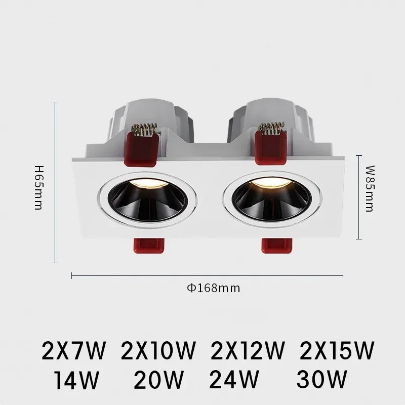 LED-Einbaustrahler Verstellbare Beleuchtung Quadratisches Design – Nik