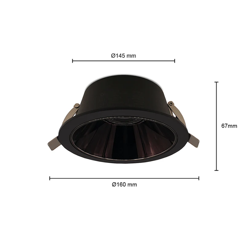 LED-DOWNLIGHT | KERBER | CCT-SCHALTER | Ø145MM | 16W | SCHWARZ