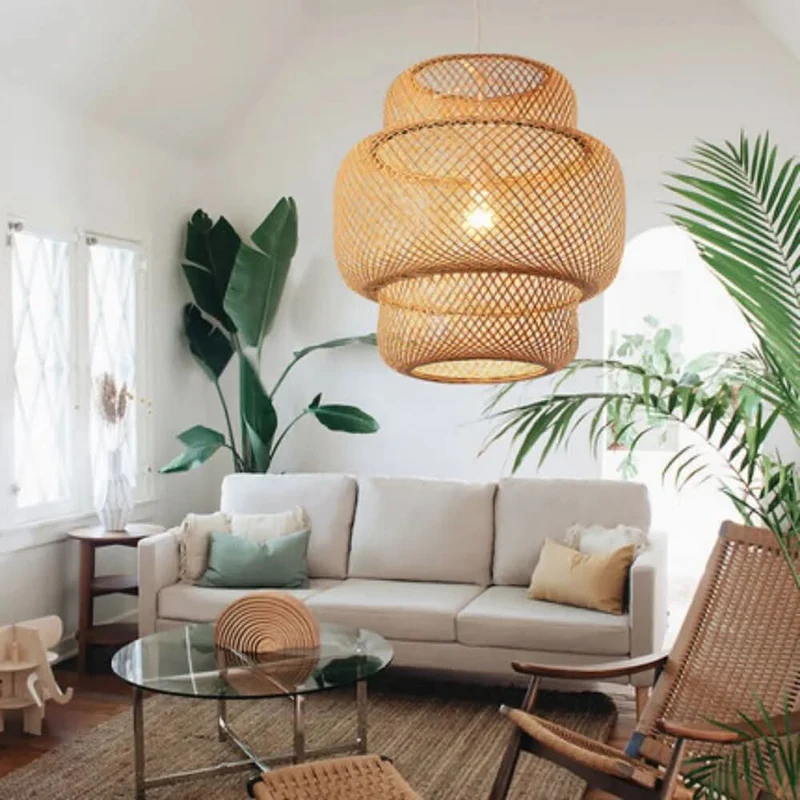 Handgefertigte Hängelampe aus Bambus, exotischer Stil – Zen Bambou