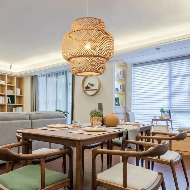 Handgefertigte Hängelampe aus Bambus, exotischer Stil – Zen Bambou