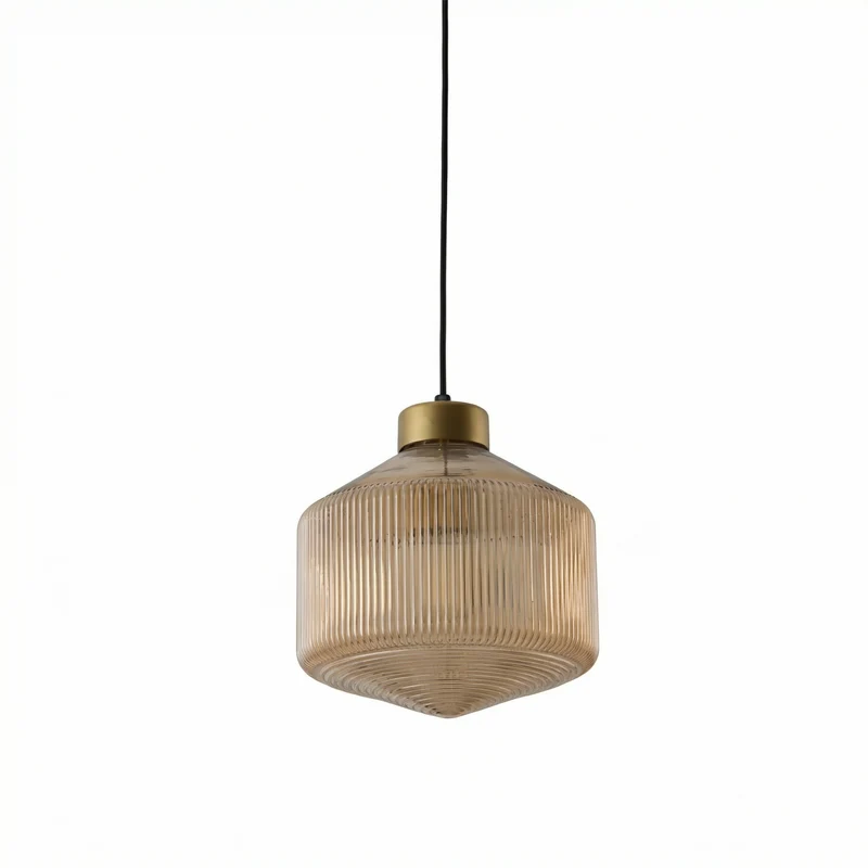 Moderne Hängelampe aus Glas und Metall, Schicke Atmosphäre – Racow