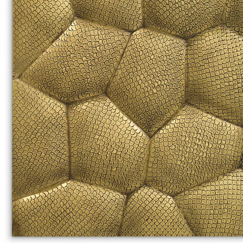 Casa Padrino Luxus Wandrelief Vintage Messing 120 cm - Quadratisches Wandbild mit 3D Effekt - Luxus Wanddeko - Hotel & Büro Deko