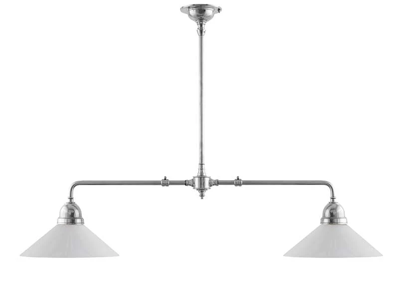 Taklampa - Spelbordslampa nickel, vit skärm