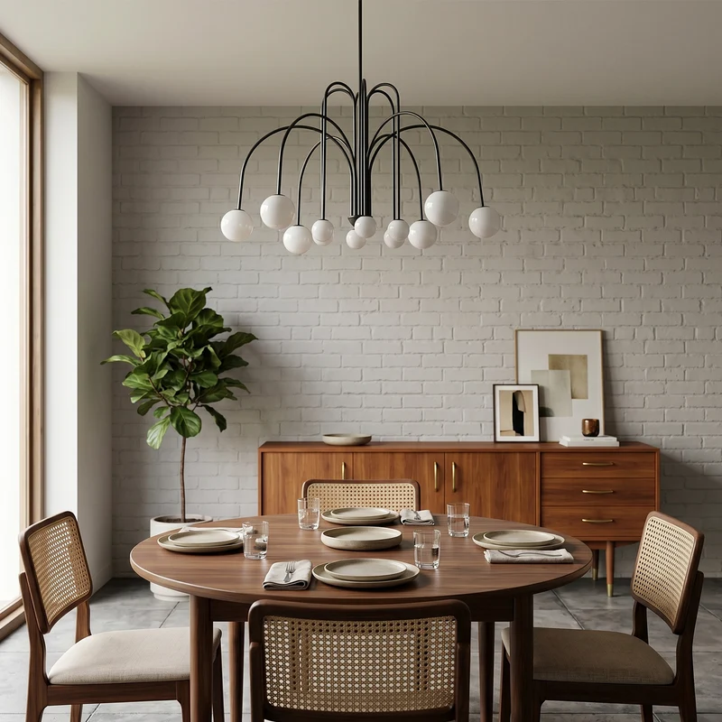 Hochwertiger Kronleuchter Skulpturales Element Mediterraner Stil – Forgiato