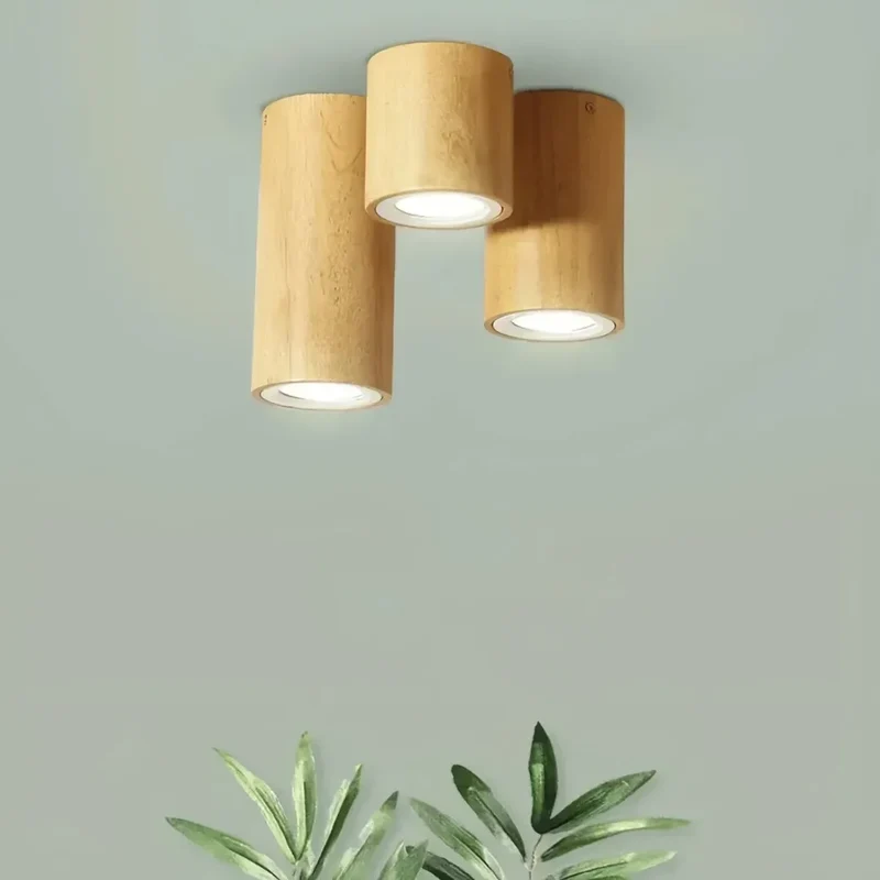 Holz Aufbaustrahler im skandinavischen Stil mit LED für den Flur