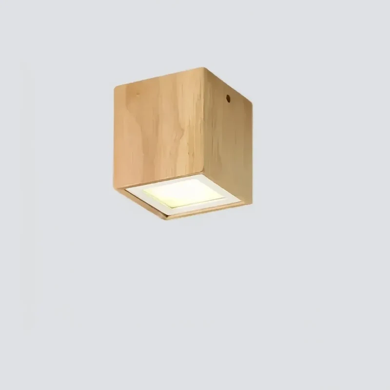 Holz Aufbaustrahler im skandinavischen Stil mit LED für den Flur